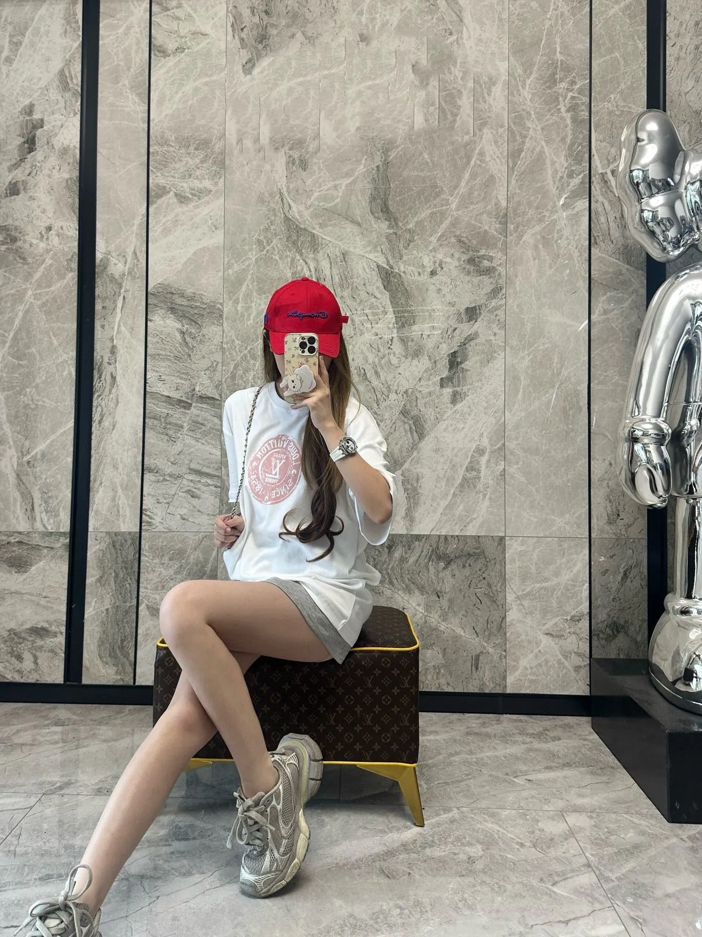 Louis Vuitton/Louis Vuitton 25ss seal logo printed short sleeves